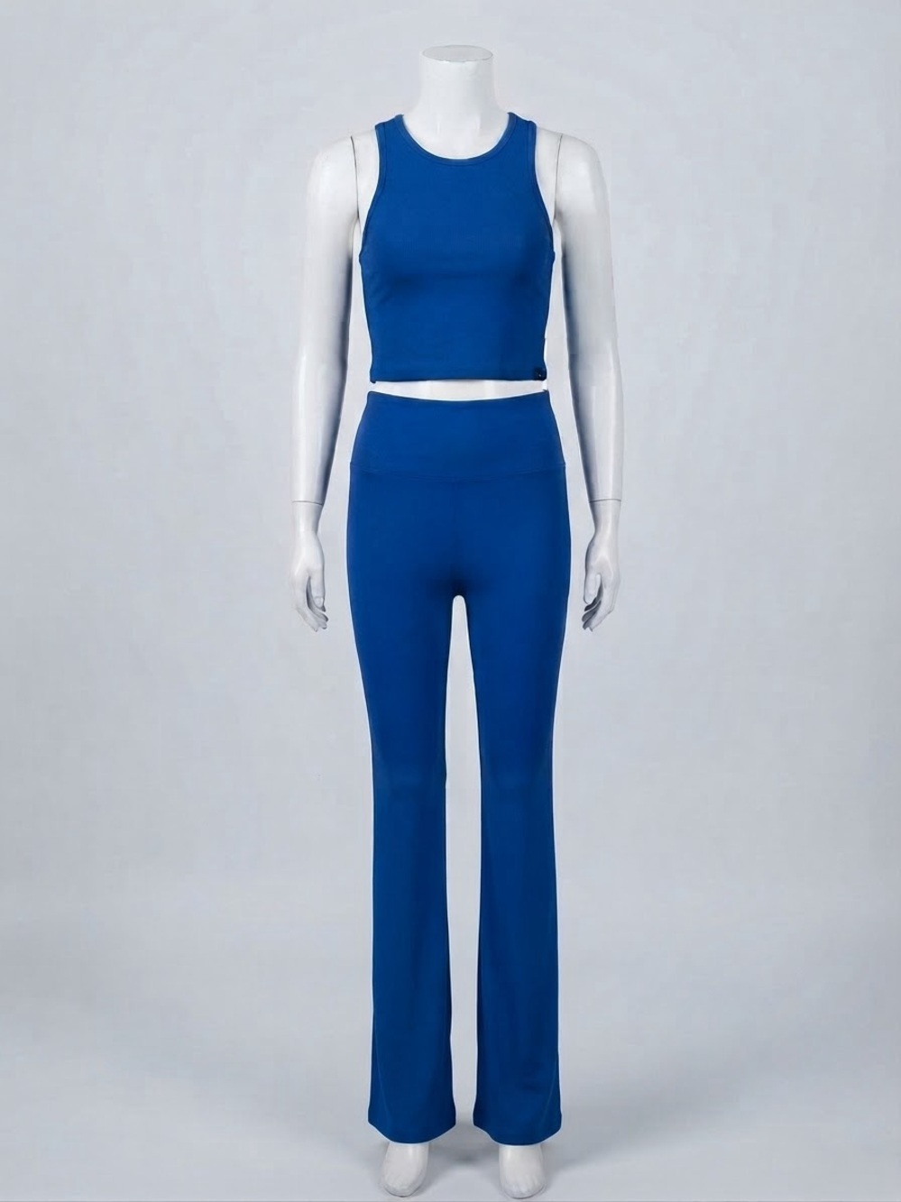 Marshalls Blue High-Waist Flare Pants with Cropped Tank Set